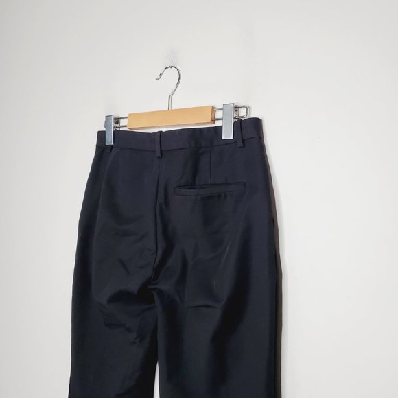 Theory Pants Straight Leg Ankle Cotton Trousers Career Classic Black 2 - Picture 7 of 12